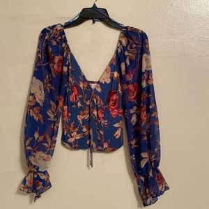 Floral long-sleeve top.